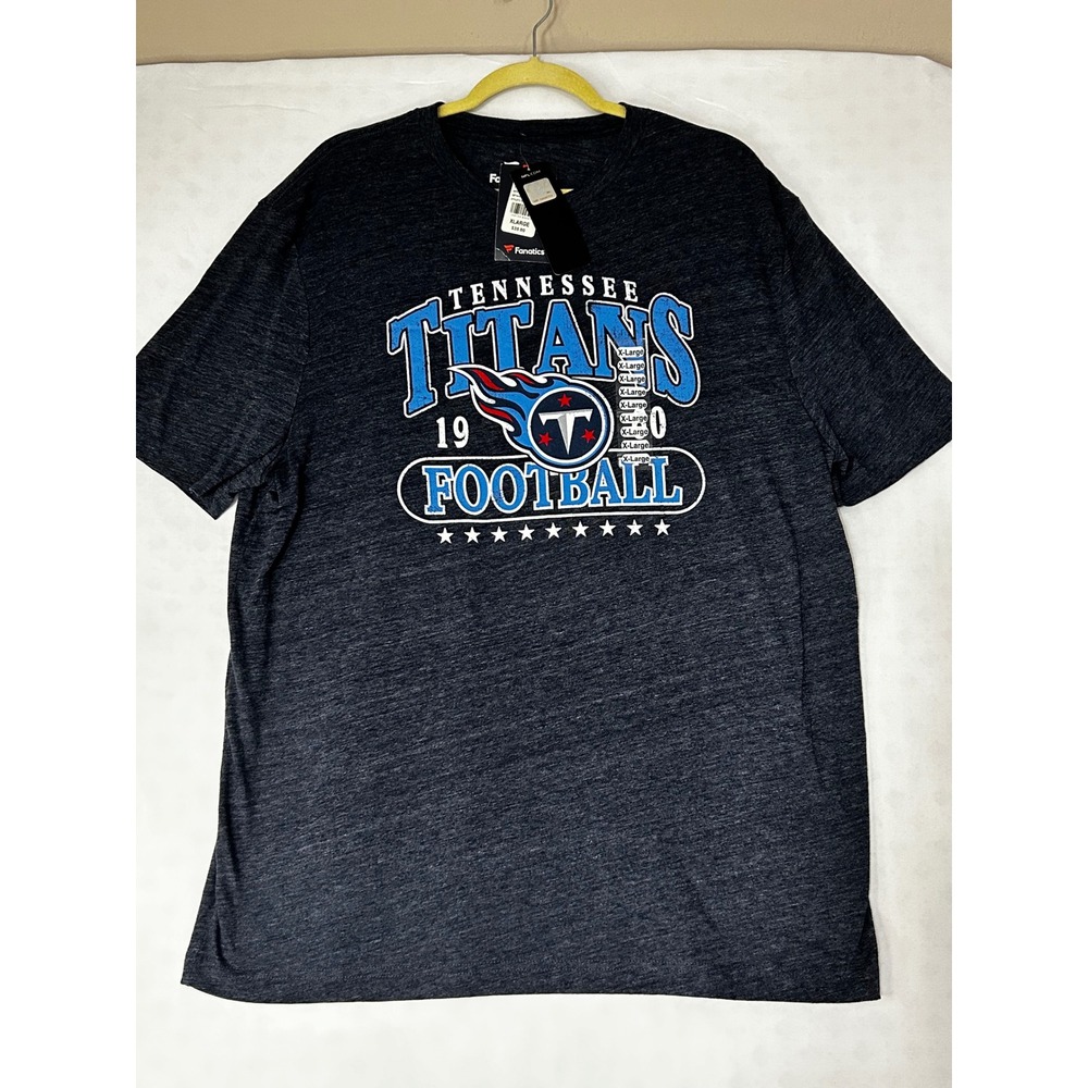 Fanatics NFL Tennessee Titans T-Shirt Mens XL Retro Football Athletic Navy New